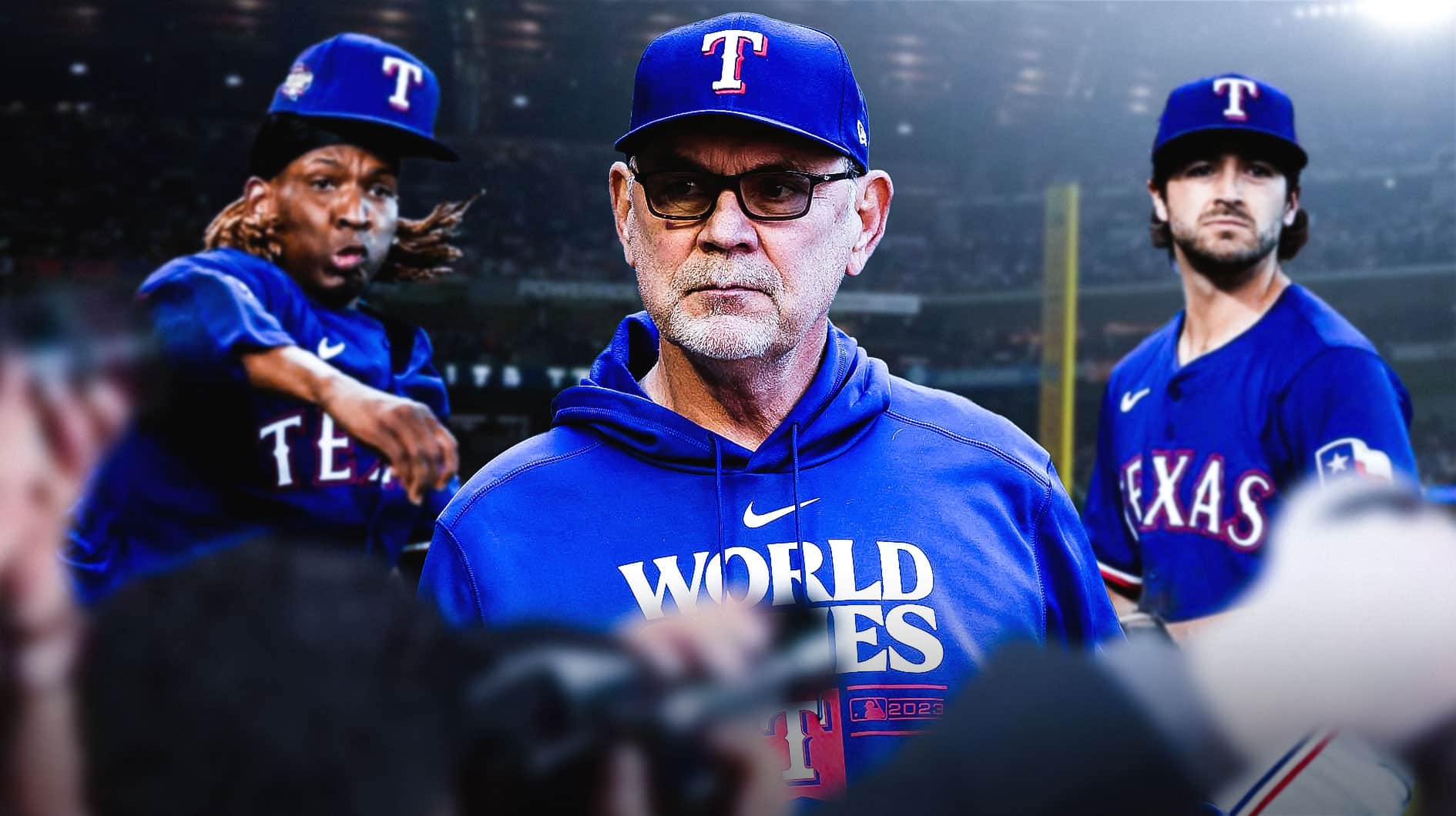 Bruce Bochy looking at his team on the field