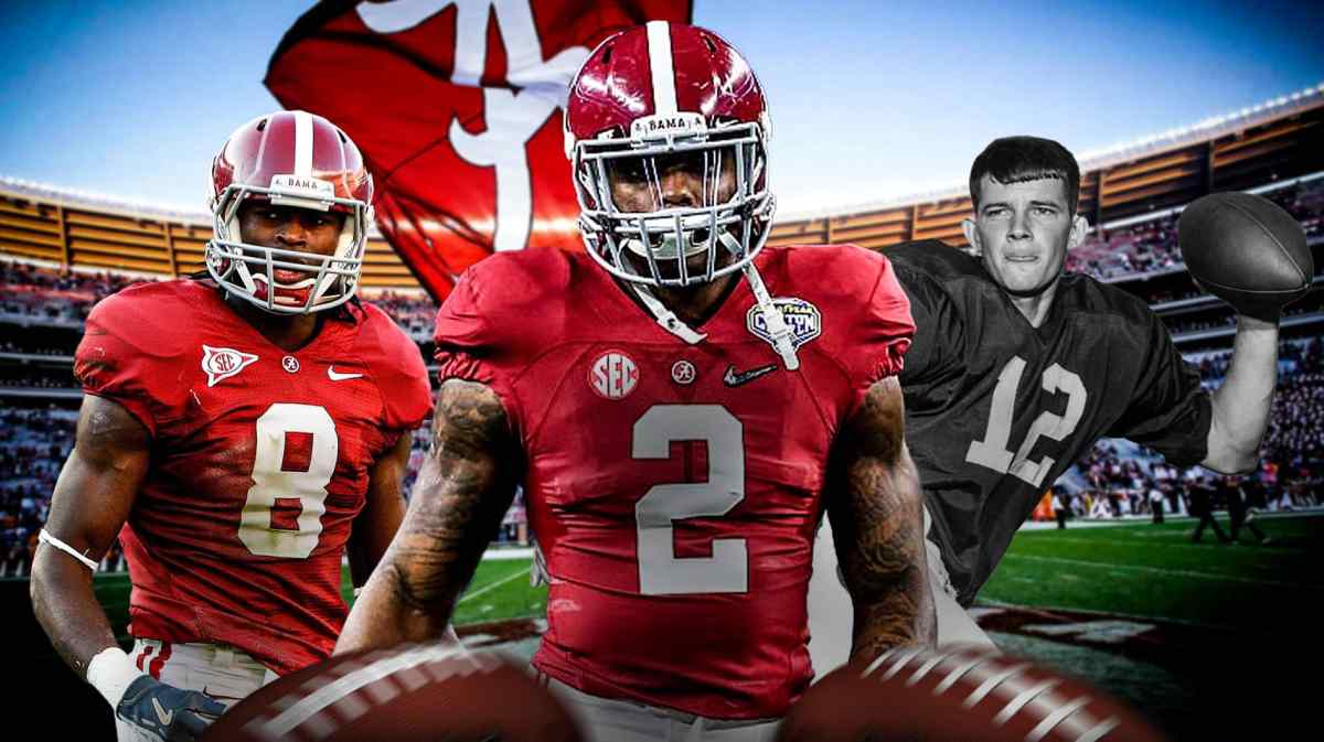 Alabama football legends Julio Jones, Derrick Henry and Ken Stabler.