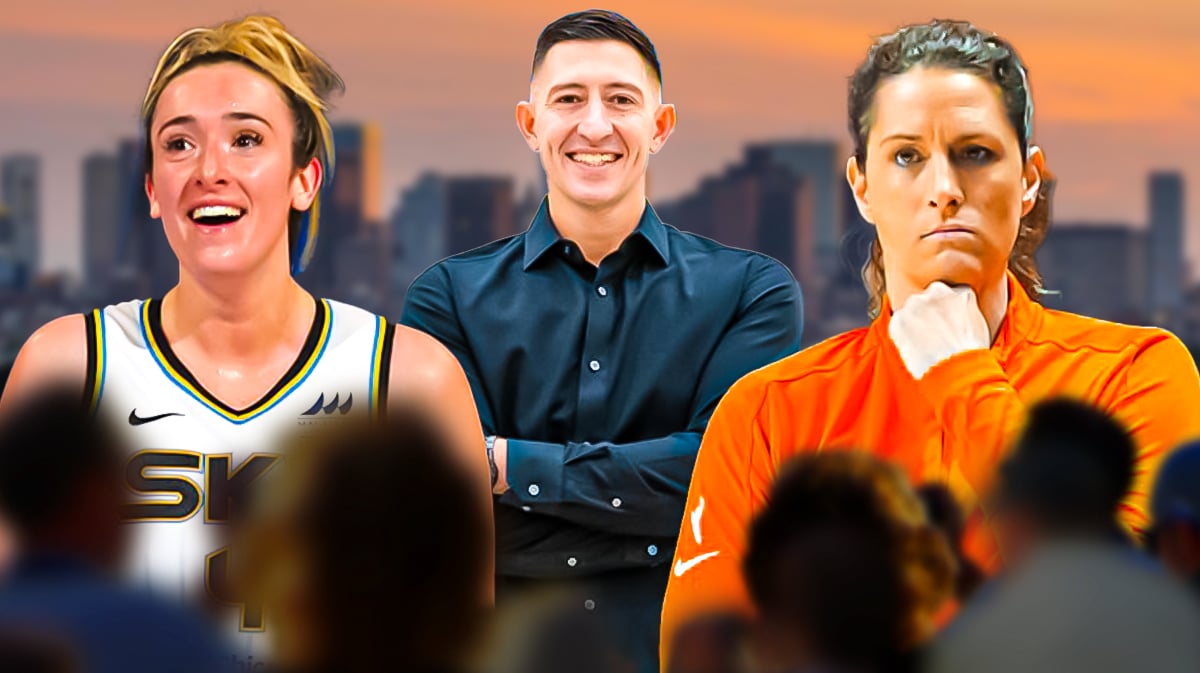 Sky Jeff Pagliocca with Sun Marina Mabrey before WNBA Trade Deadline