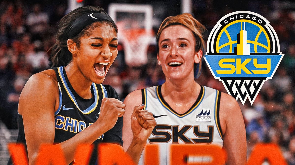 Sky's Marina Mabrey stands next to Angel Reese after Storm game, WNBA record