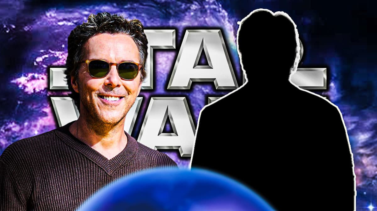 Deadpool 3 director Shawn Levy with The Adam Project writer Jonathan Tropper as silhouette, Star Wars logo and space background.