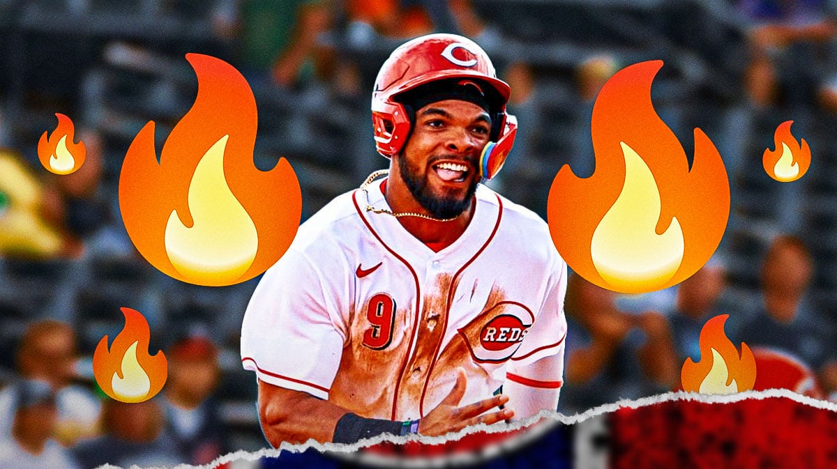 Rece Hinds smiles with fire emojis