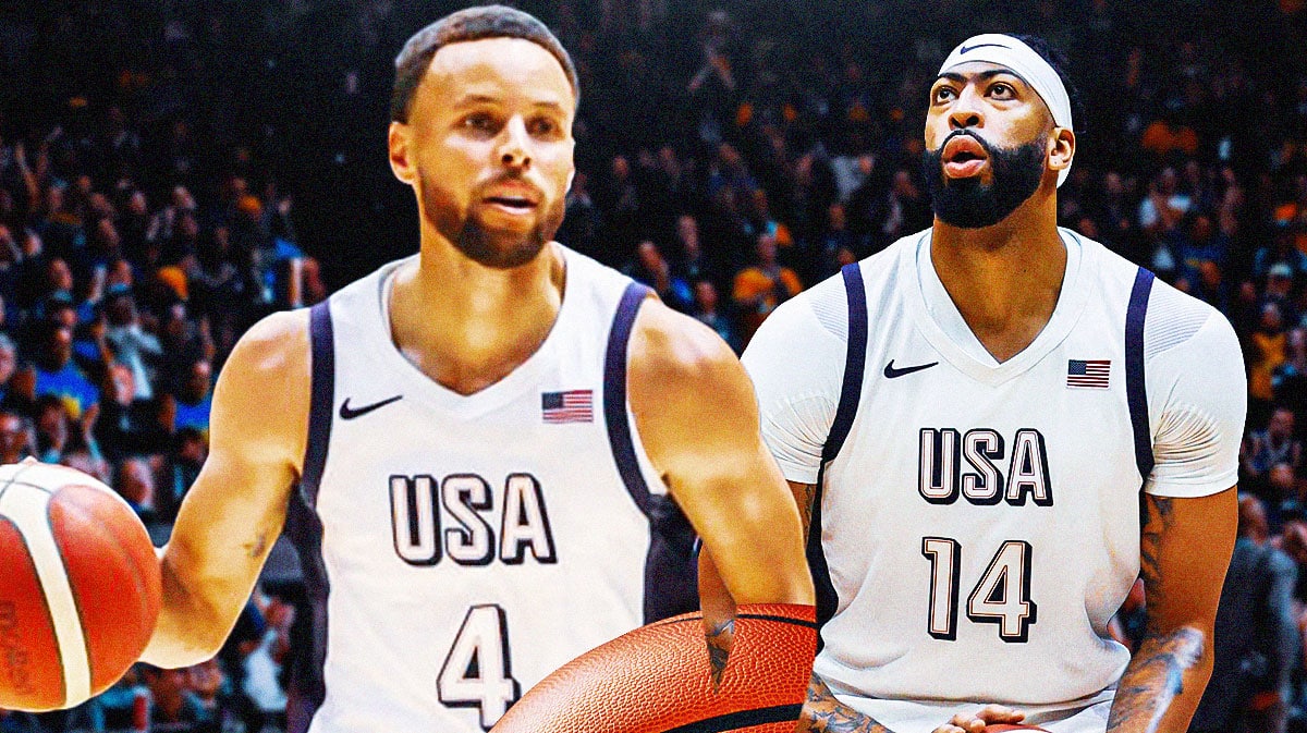 Photo: Stephen Curry, Anthony Davis in action in Team USA jerseys