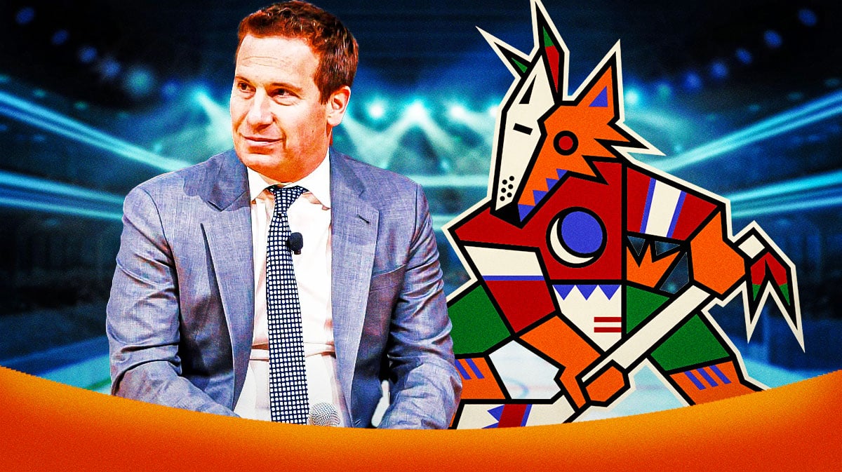 Phoenix Suns owner Mat Ishbia and former NHL franchise Arizona Coyotes logo