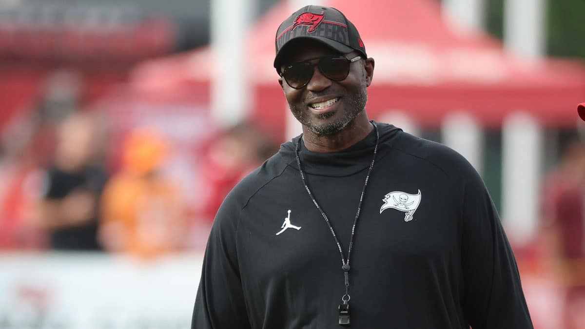 Jul 25, 2024; Tampa, FL, USA; Tampa Bay Buccaneers head coach Todd Bowles during training camp at AdventHealth Training Center. Mandatory Credit: Kim Klement Neitzel-USA TODAY Sports