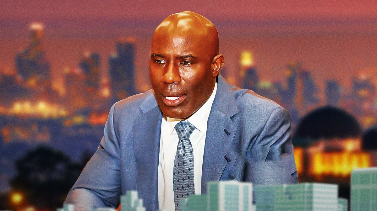 Former NFL running back Terrell Davis in front of Denver.