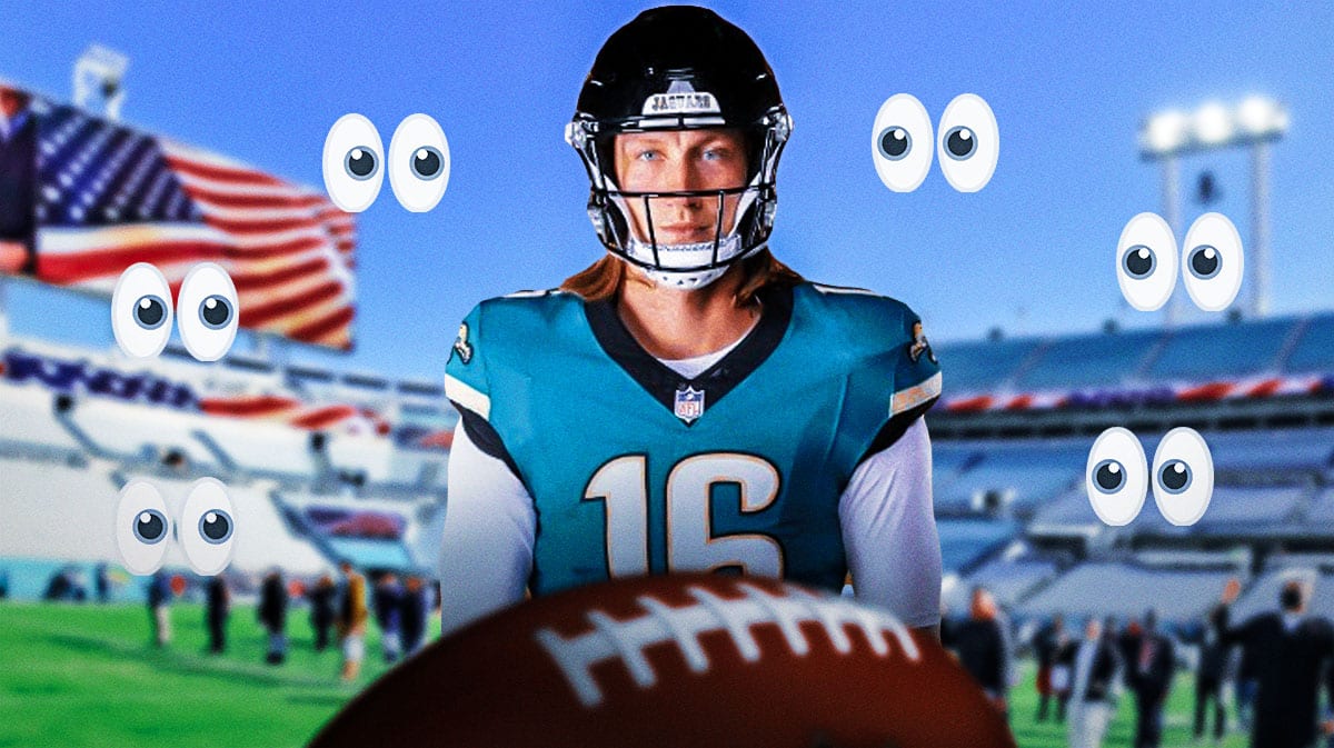 Trevor Lawrence in Jaguars throwback uniform. Eyeball emojis all around