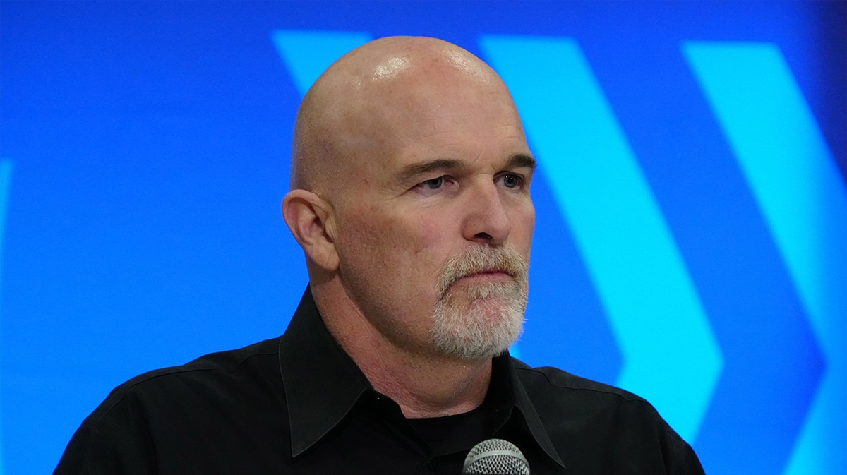 Washington Commanders coach Dan Quinn during the NFL Scouting Combine at Indiana Convention Center.