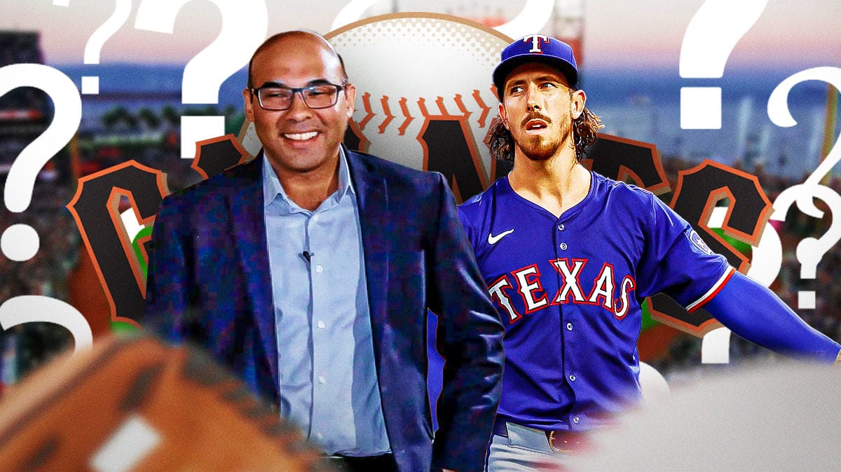 San Francisco Giants' president of baseball ops Farhan Zaidi - Texas Rangers pitcher Michael Lorenzen - San Francisco Giants logo