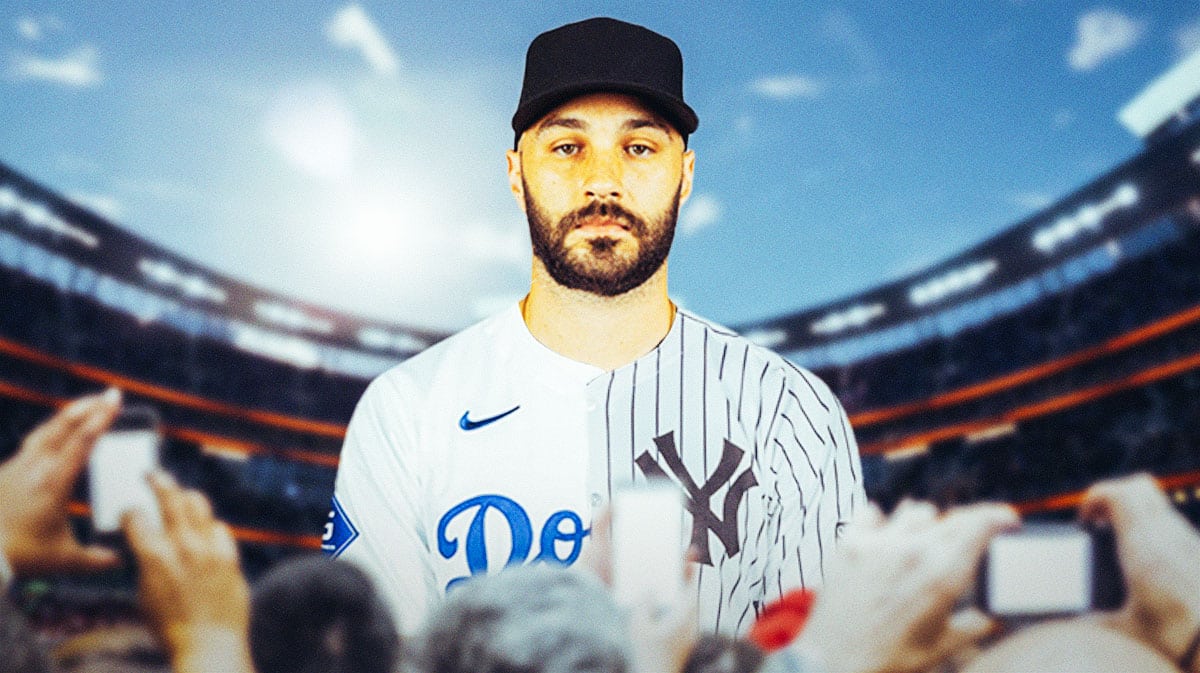 Marlins' Tanner Scott in a half Dodgers/Yankees uniform
