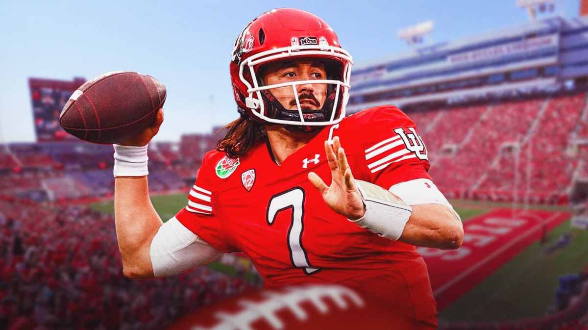 Utah football, Utes, Utah football Big 12, Cam Rising, Kyle Whittingham, Cam Rising with Utah football stadium in the background
