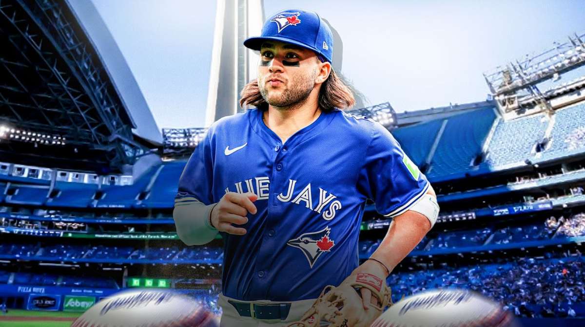 Bo Bichette with the Rogers Centre in the background