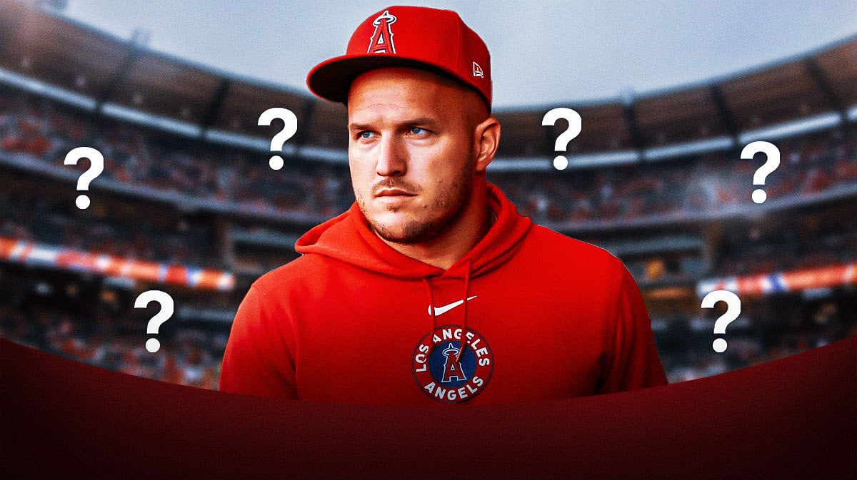 Mike Trout with question marks around him