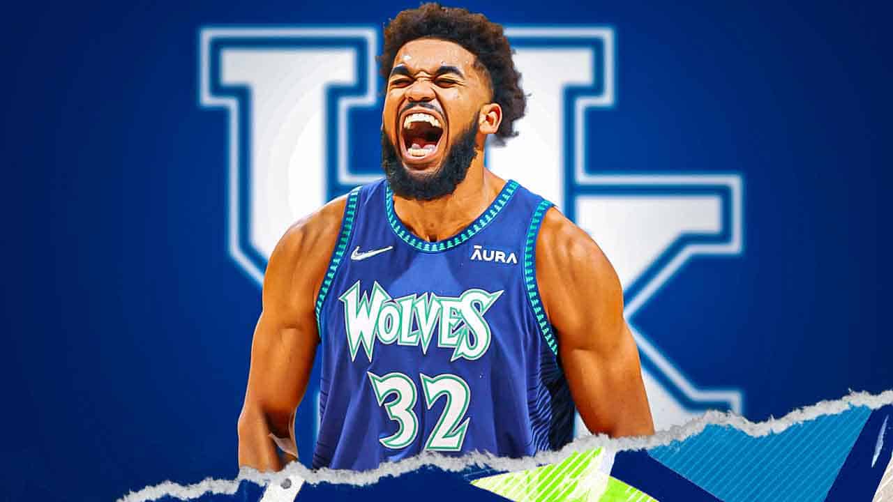 Karl-Anthony Towns with a Kentucky background