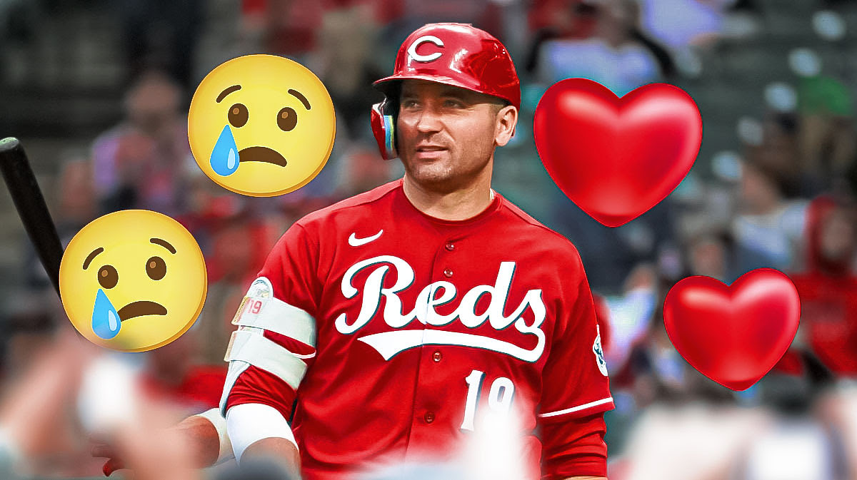 Joey Votto with "crying" emojis and hearts