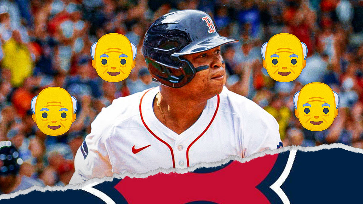Rafael Devers with "old man" emojis