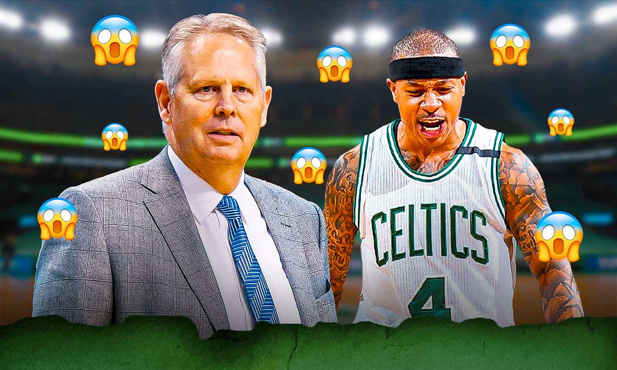 Isaiah Thomas and Danny Ainge with "shocked" emojis