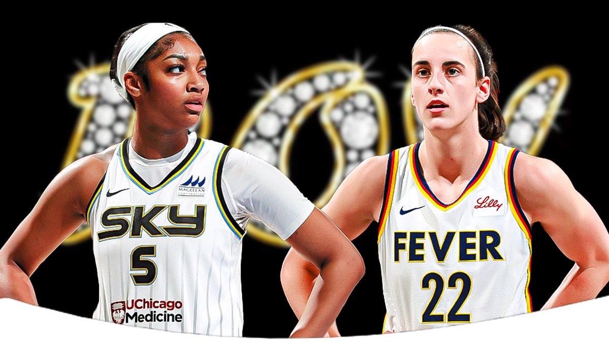 Chicago Sky player Angel Reese and Indiana Fever player Caitlin Clark