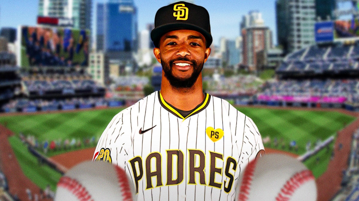 Carl Edwards Jr. in a Padres uniform, smiling