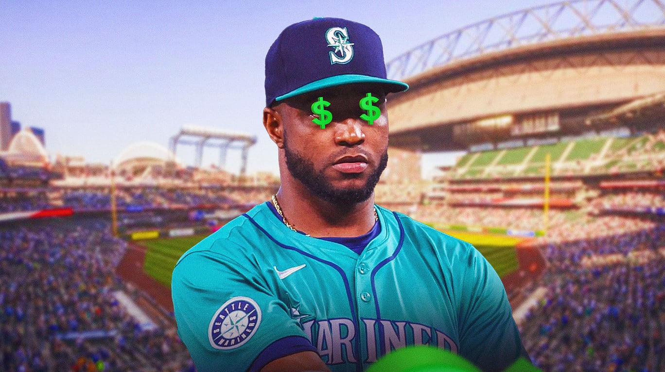 Victor Robles in a Mariners uniform. Dollar signs on his eyes.