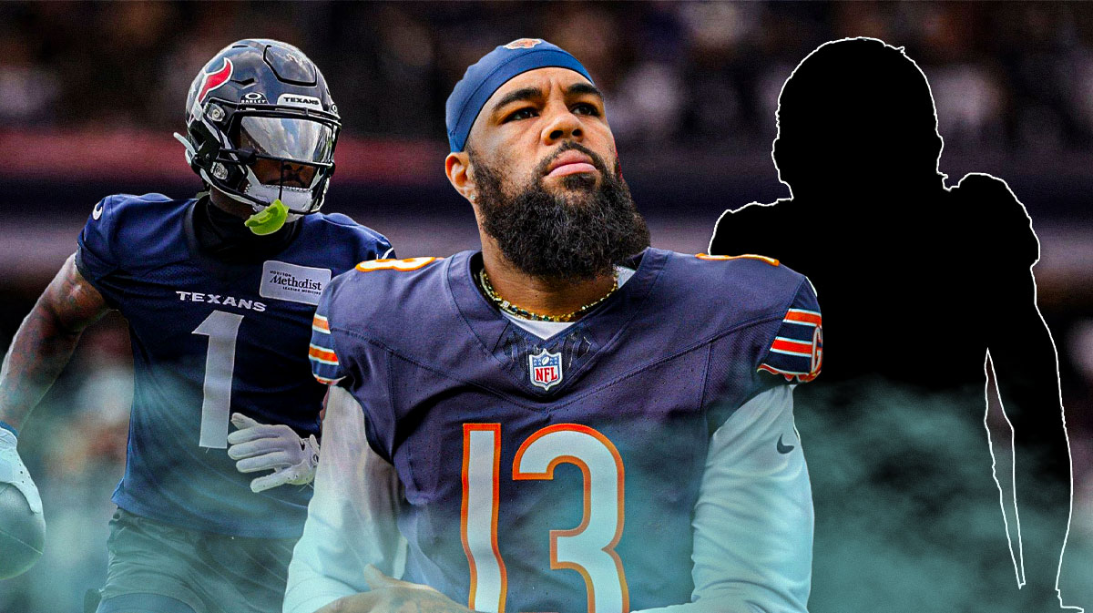 Keenan Allen and Stefon Diggs on one side, three silhouettes of wide receivers on the other side. Fantasy football