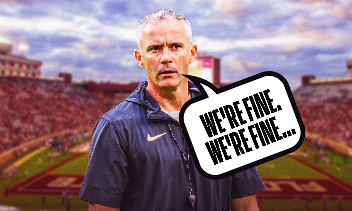 Florida State football coach Mike Norvell saying, "We're fine," after Georgia Tech loss.
