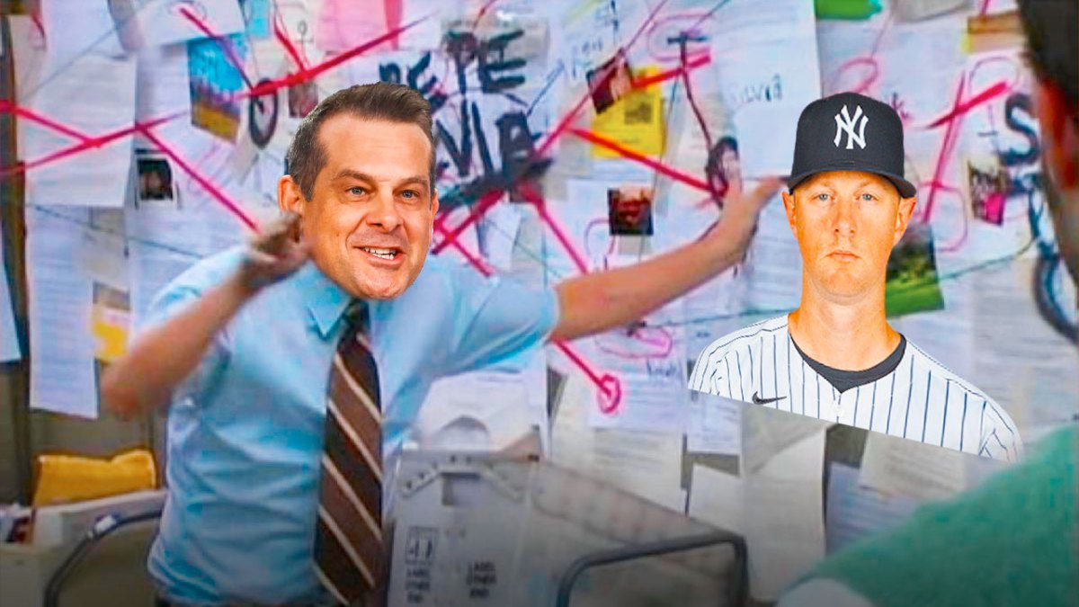 Aaron Boone (Yankees manager) as the explaining guy meme with DJ LeMahieu's face on the board