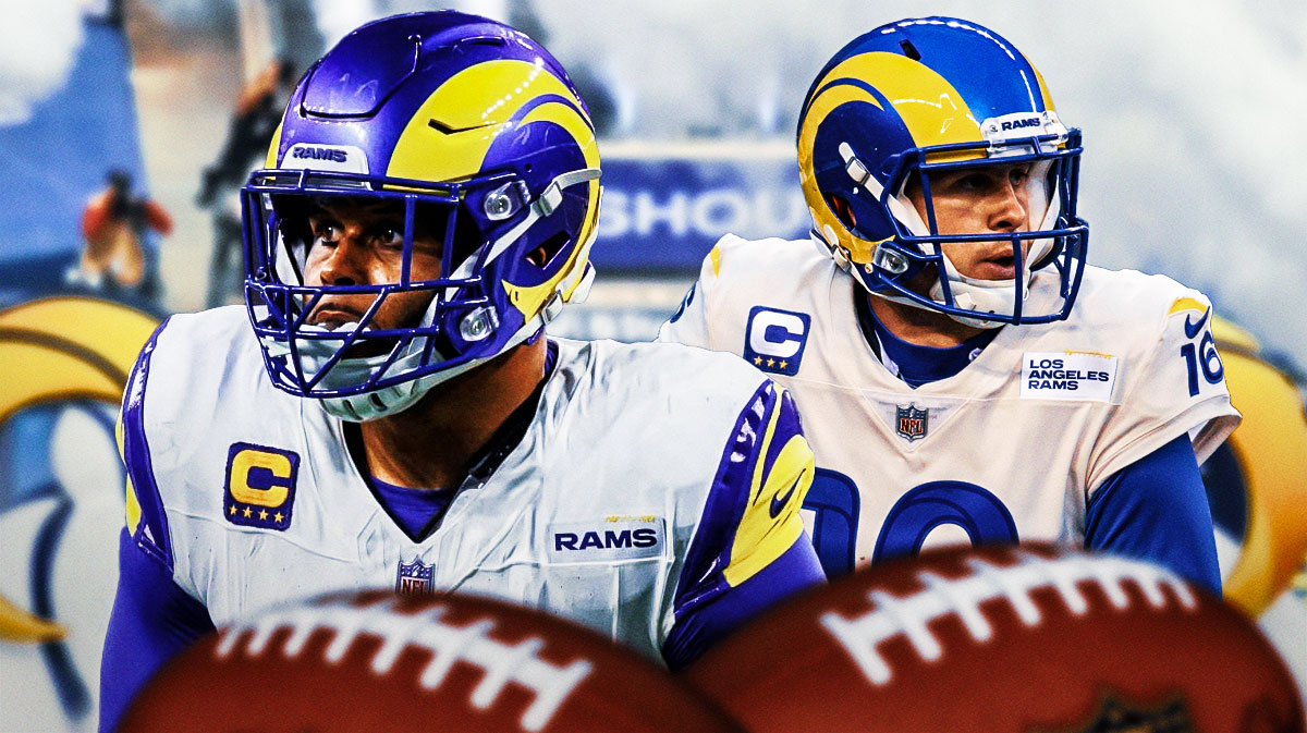 Aaron Donald and Jared Goff playing for the Rams.
