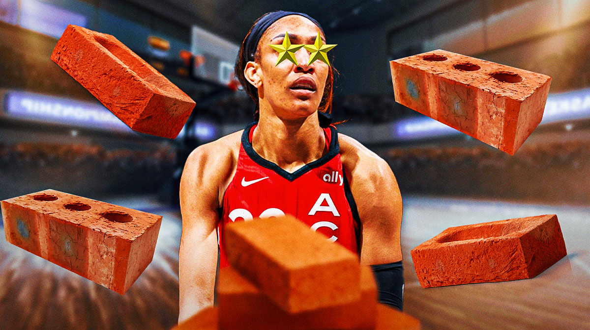 Aces star A'ja Wilson with stars in her eyes and bricks all around her