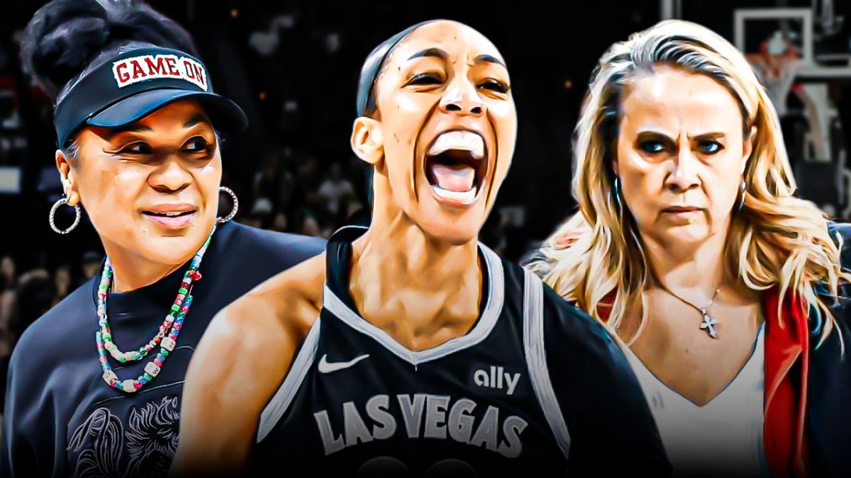 Becky Hammon, Dawn Staley, and A'ja Wilson in an Aces jersey.