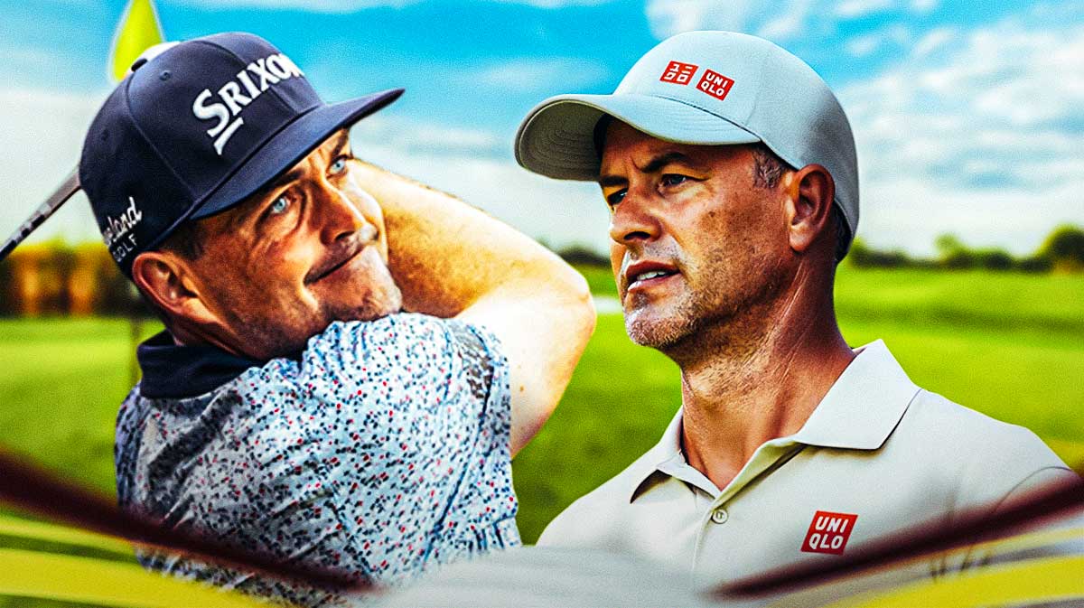 adam scott looking at keegan bradley