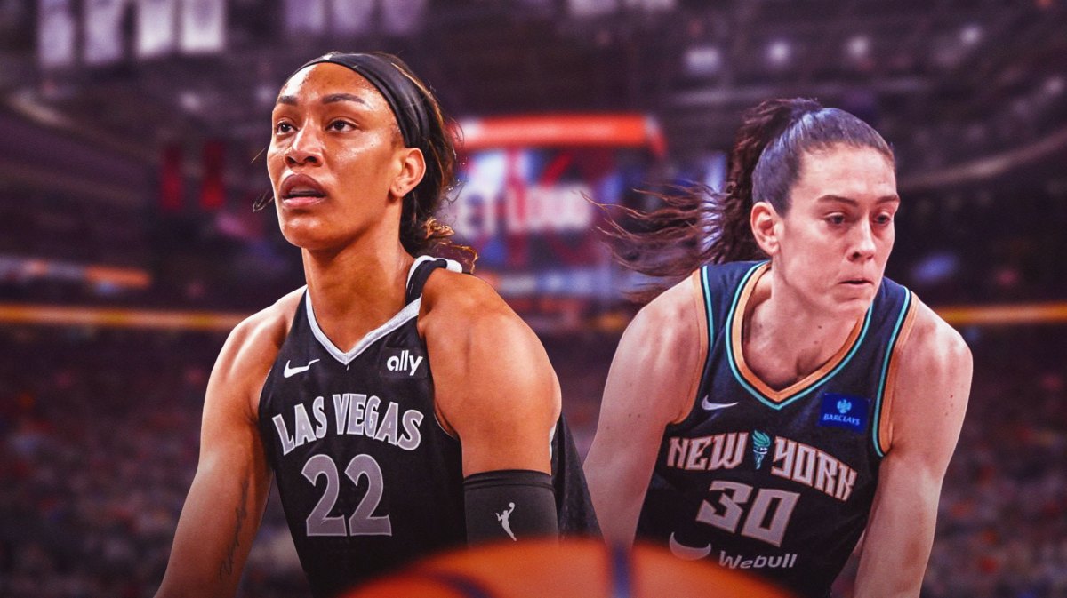 WNBA Las Vegas Aces player A'ja Wilson and WNBA New York Liberty player Breanna Stewart