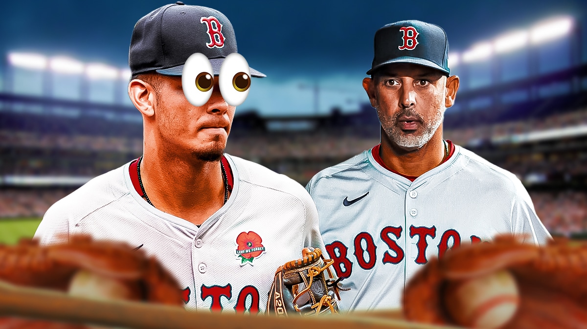 Vaughn Grissom looks at Alex Cora with bulging eyes