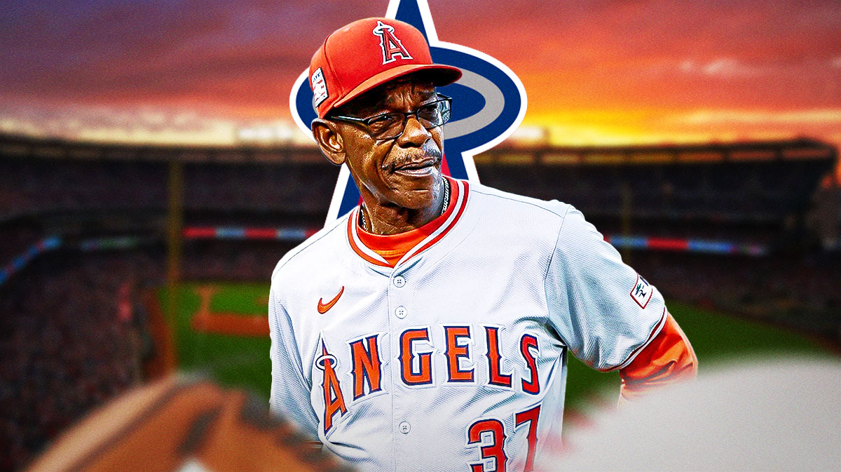 Los Angeles Angels manager Ron Washington in front of Angels Stadium.