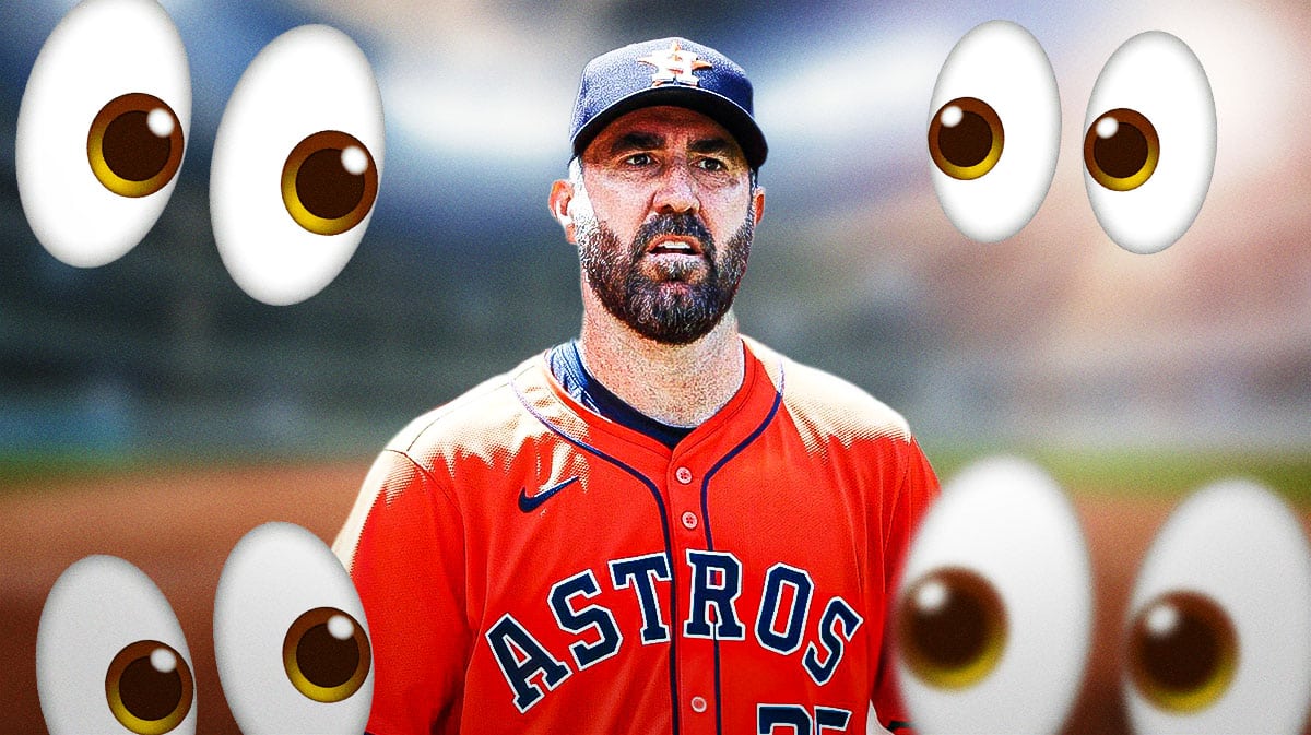 Justin Verlander surrounded by eye ball emojis