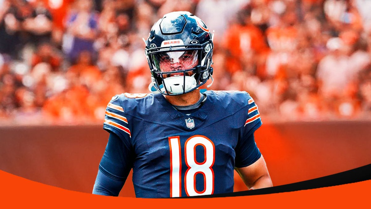 Caleb Williams in Bears gear.