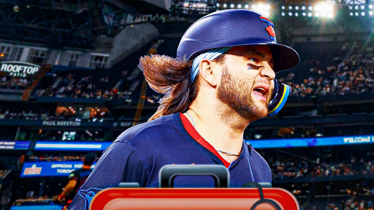 Bo Bichette smiles next to hospital sign