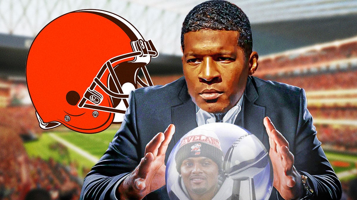 Browns Jameis Winston with a Deshaun Watson crystal ball