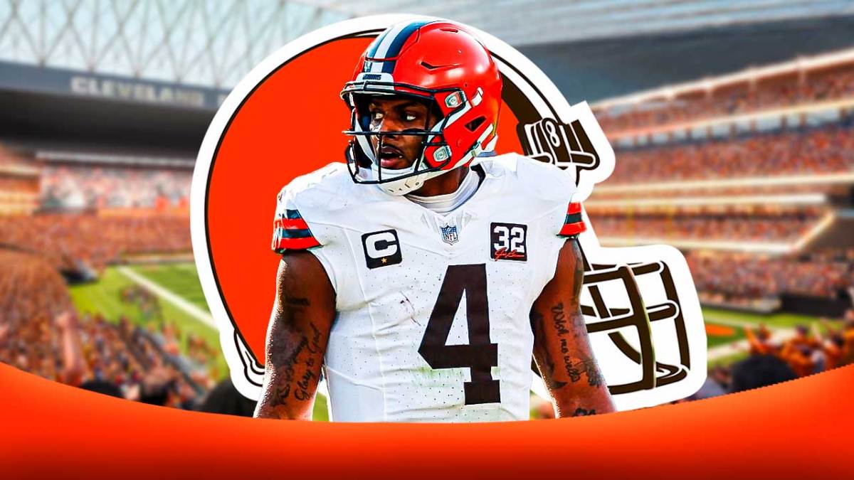 Deshaun Watson and the Browns logo