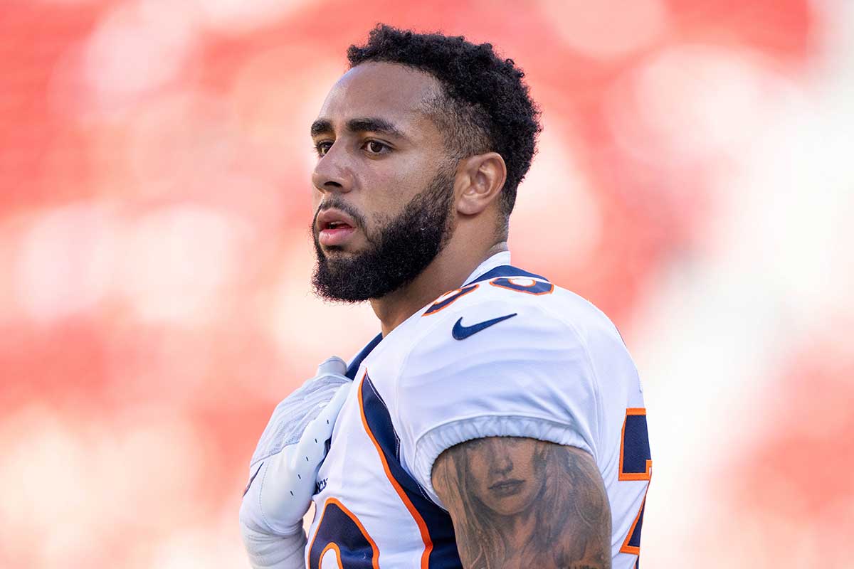 Denver Broncos safety Caden Sterns (30) warms up before the game against the San Francisco 49ers at Levi's Stadium.