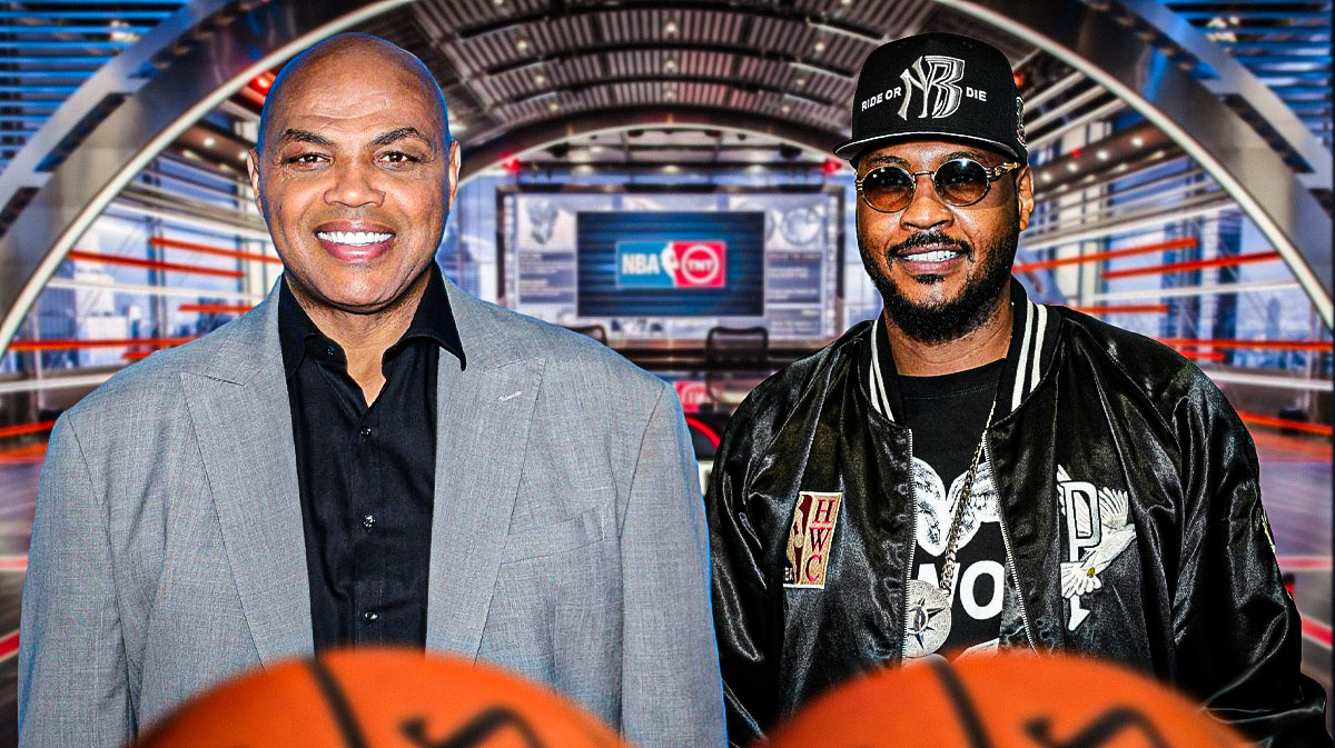 A picture of Charles Barkley and a picture of Carmelo Anthony.