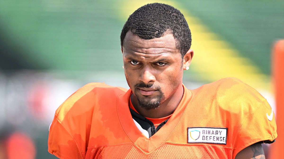 Aug 5, 2024; Cleveland Browns quarterback Deshaun Watson (4) during practice at the Browns training facility in Berea, Ohio. Mandatory Credit: Bob Donnan-USA TODAY Sports