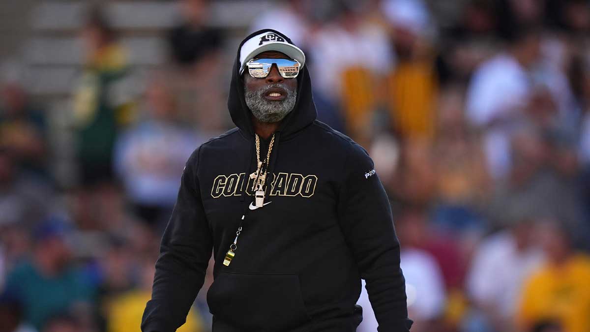 Colorado Buffaloes head coach Deion Sanders before the game against the North Dakota State Bison at Folsom Field.