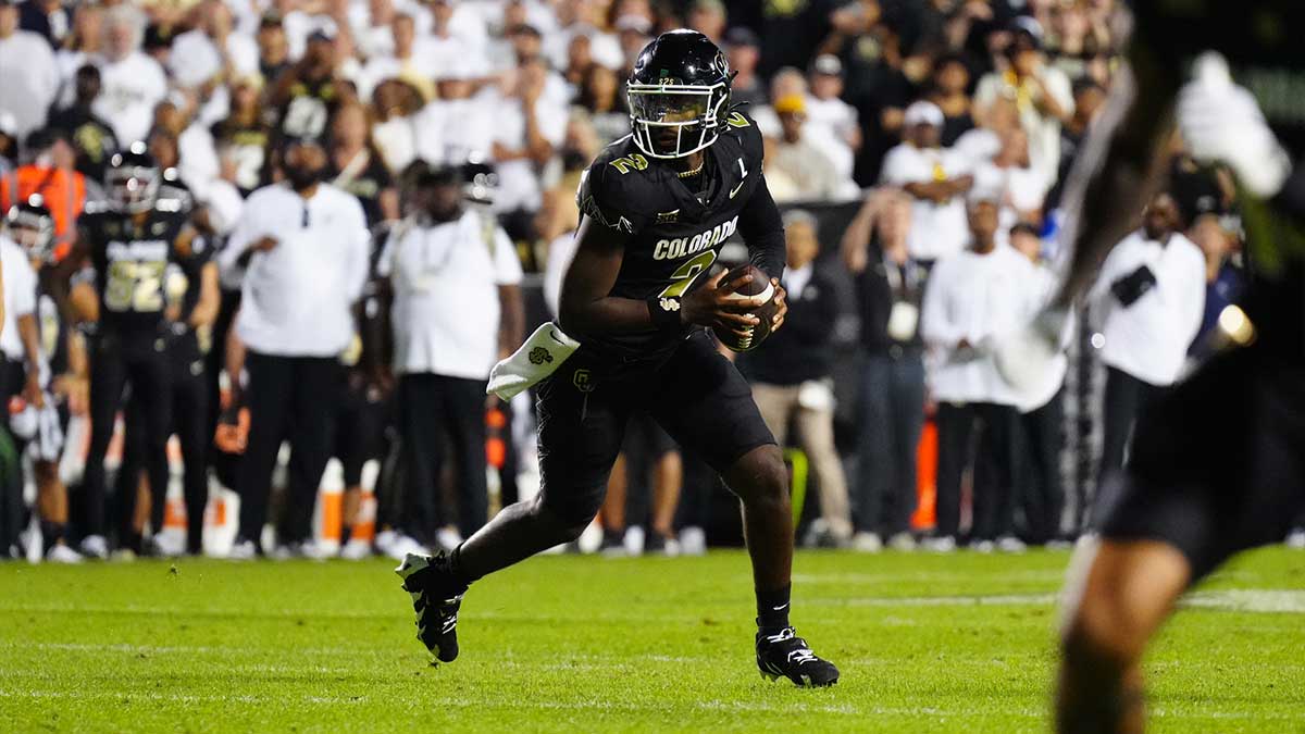 Colorado Buffaloes quarterback Shedeur Sanders (2) during the fourth quarter against the North Dakota State Bison at Folsom Field.