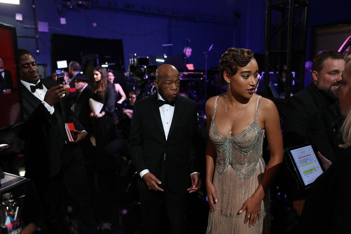 Congressman John Lewis and Amandla Stenberg at the Oscars in 2019.
