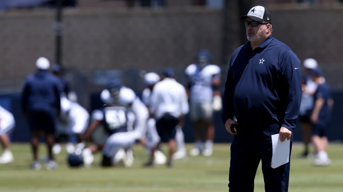 Dallas Cowboys head coach Mike McCarthy during training camp at the River Ridge Playing Fields in Oxnard, California