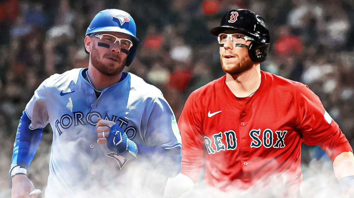 Danny Jansen (Blue Jays jersey) vs. Danny Jansen (Red Sox jersey) at Fenway Park