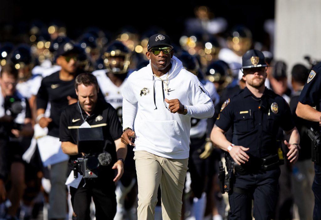 Colorado Buffaloes head coach Deion Sanders prior to the game against the Arizona State Sun Devils at Mountain America Stadium, Home of the ASU Sun Devils.
