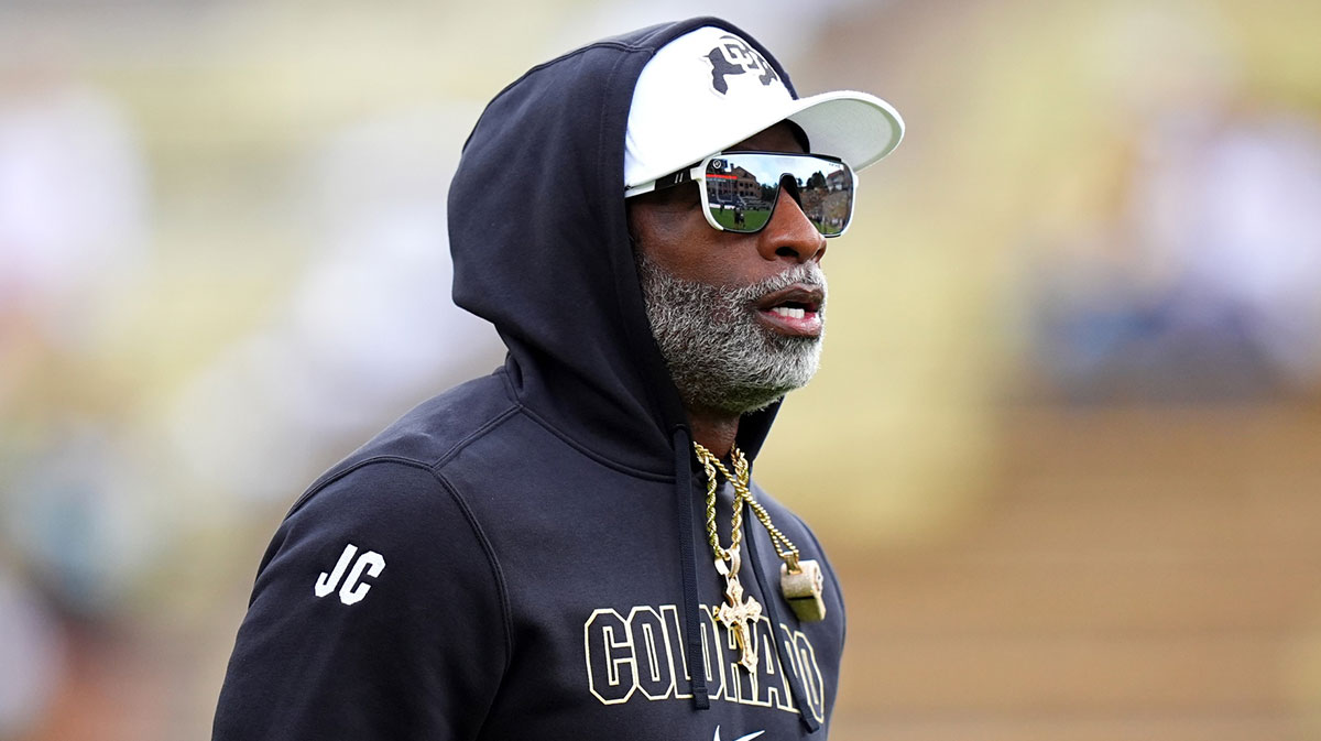 Colorado Buffaloes head coach Deion Sanders before the game against the North Dakota State Bison at Folsom Field.