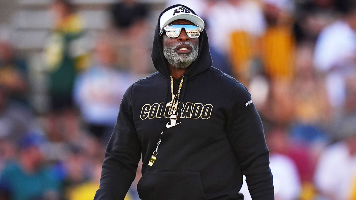 Colorado Buffaloes head coach Deion Sanders before the game against the North Dakota State Bison at Folsom Field.